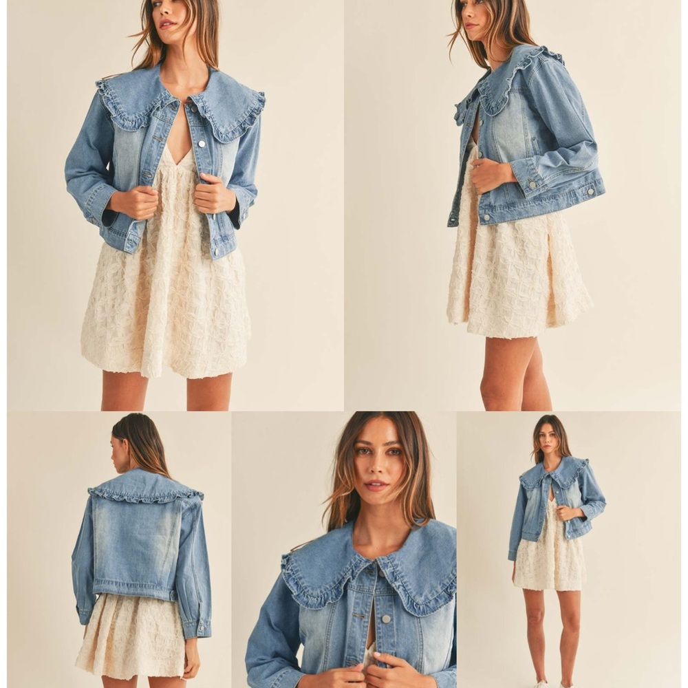 Mable Serenity Peter Pan collar denim jacket